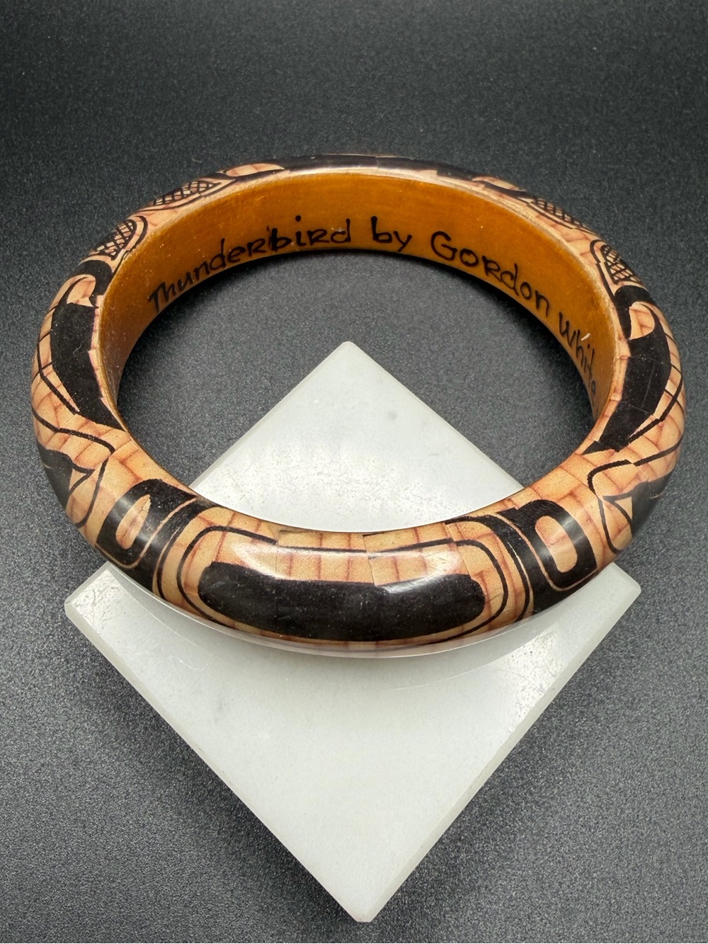 Thunderbird by Gordon White Haida Bangle Bracelet #C311 size 8.25 large